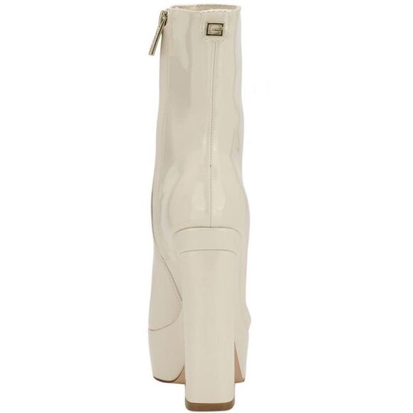 Guess Womens Byra Ivory Patent Square Toe Block Heel Mid-Calf Boots Shoes size 6 - Picture 3 of 9